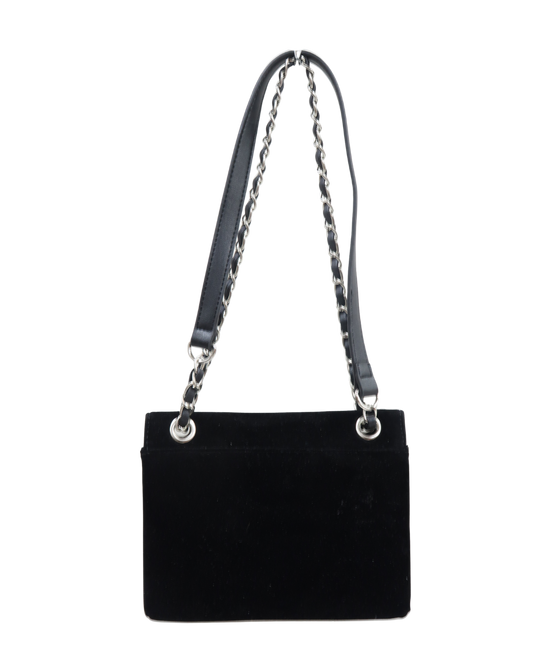 Sac à main noir en velour