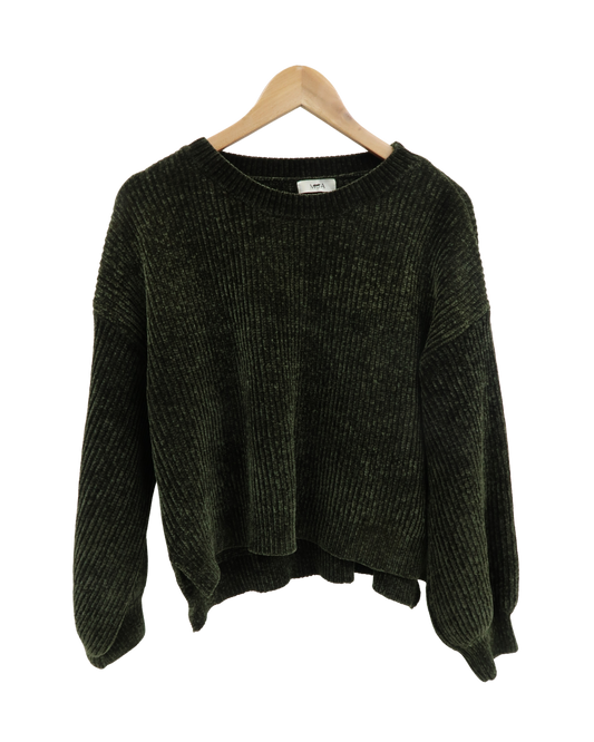 Pull en velour vert sapin - MJA - L
