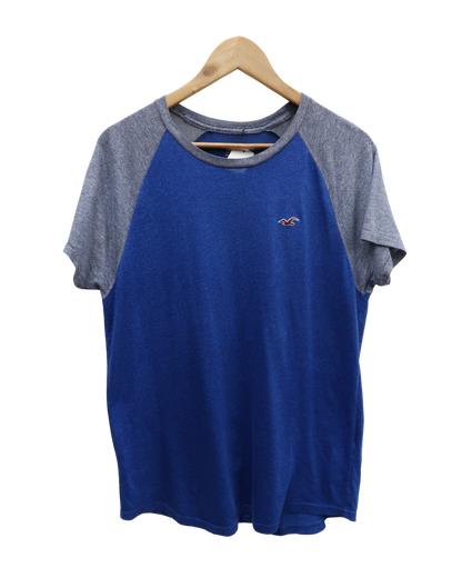 T-shirt bleu & gris - Hollister - S