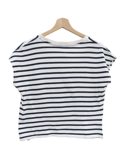 T-shirt marinière à col V - Zara - S