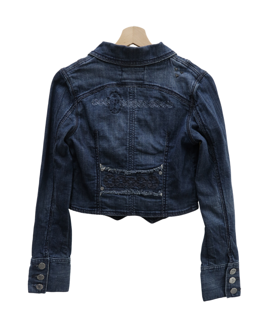 Veste en jean crop bleu foncé vintage - La mode est à vous - M