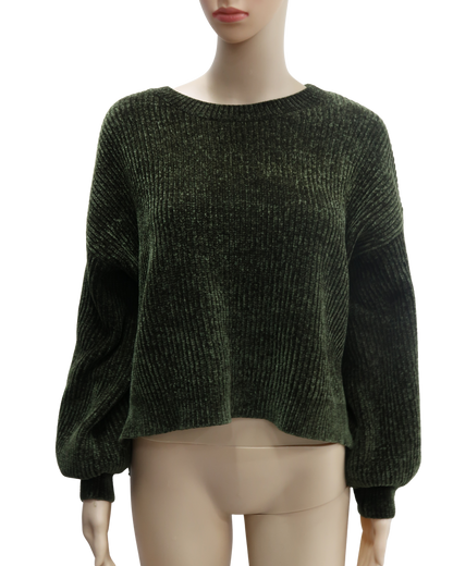 Pull en velour vert sapin - MJA - L