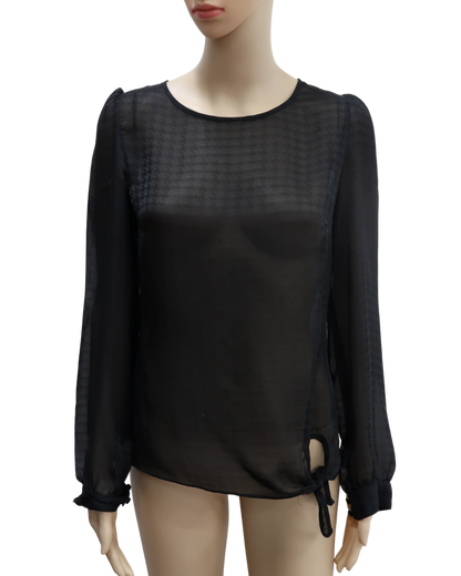 Chemisier noir transparent - Yessica - S