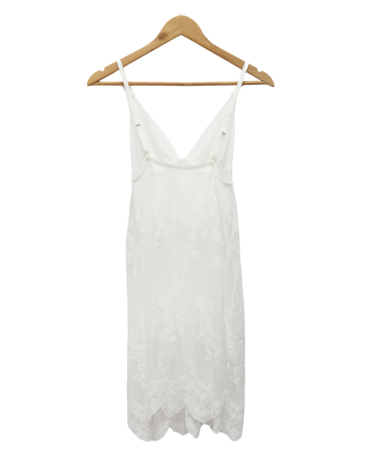 Robe blanche en mesh - L