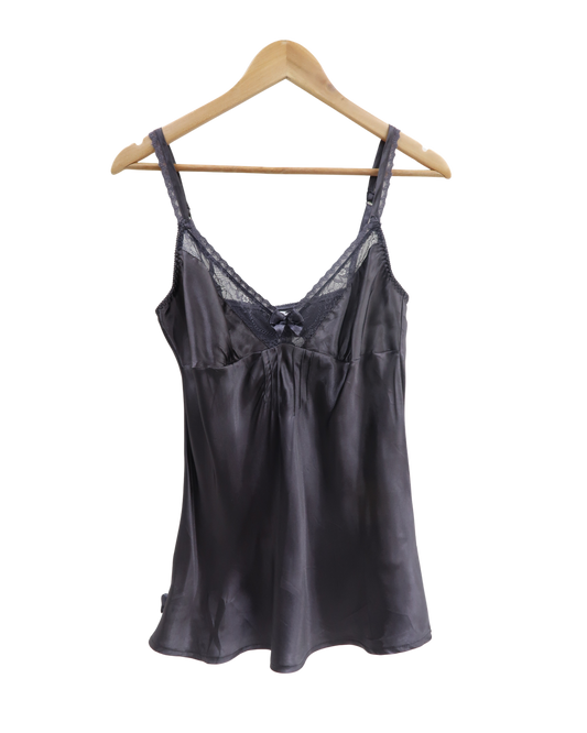 Haut en soie gris foncé - Hunkemoller - M