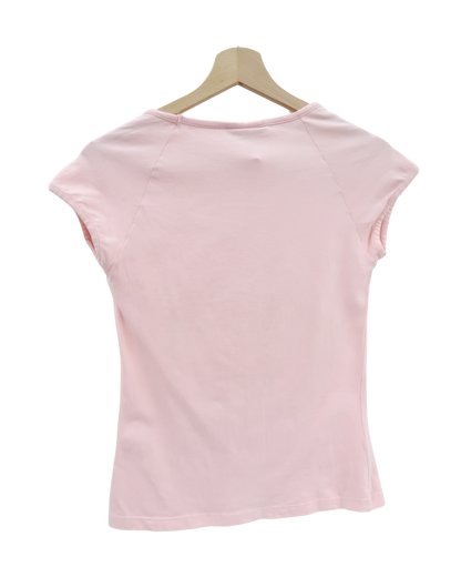 T-shirt rose pâle à col V - C&A - S