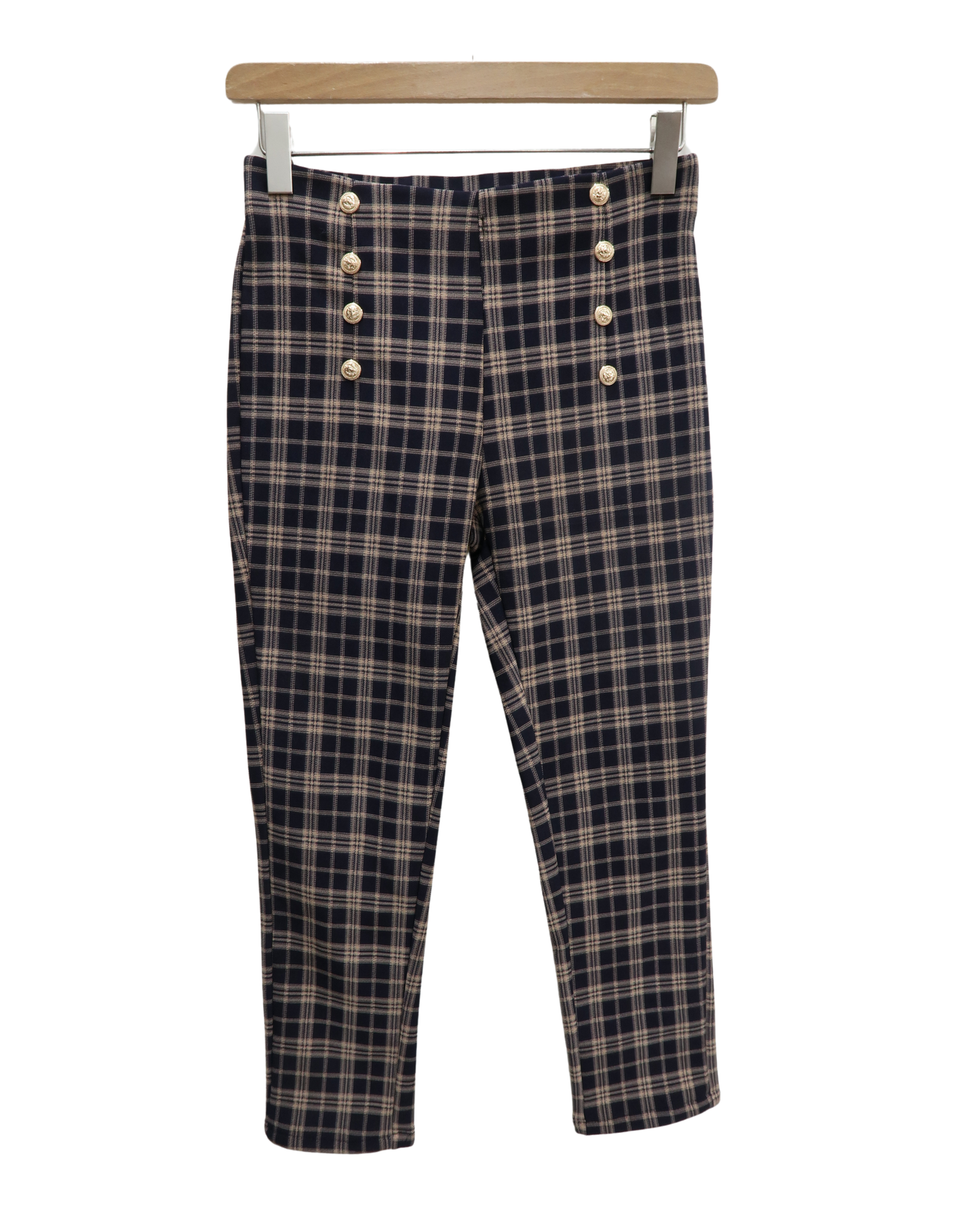 Pantalon bleu marine & beige - L