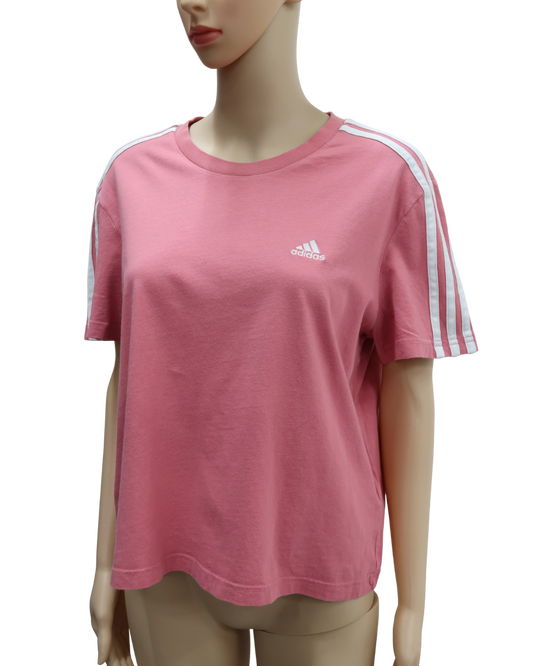 T-shirt rose & blanc - Adidas - L