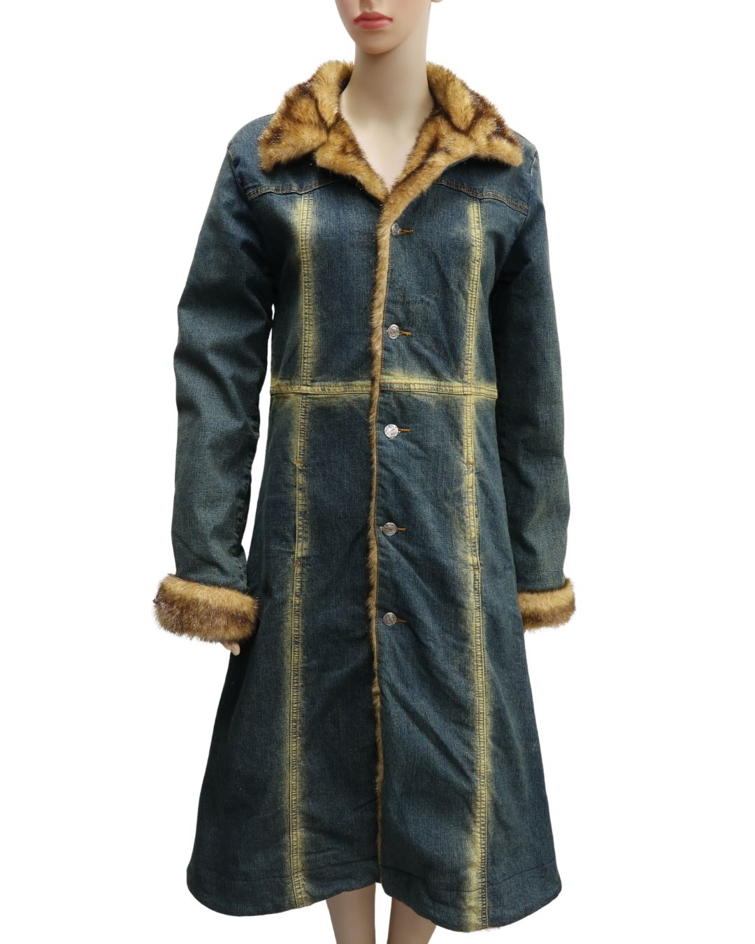 Manteau long en jean Y2K - Le Dane's - S/M