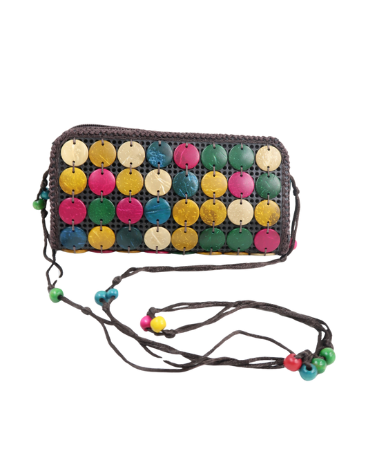Portefeuille à perles multicolore