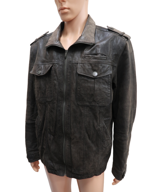Veste en cuir marron - Biaggini - L