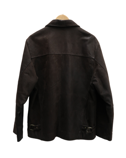 Veste en cuir marron épaisse - Oakwood - S