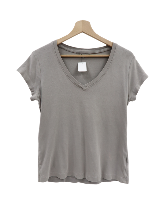 T-shirt gris col V - Ici et maintenant - M
