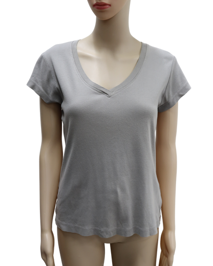 T-shirt gris col V - Ici et maintenant - M