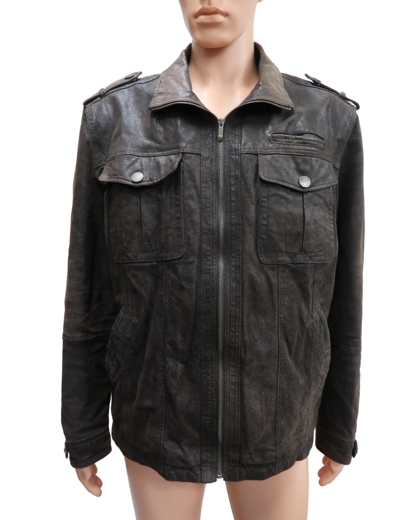 Veste en cuir marron - Biaggini - L