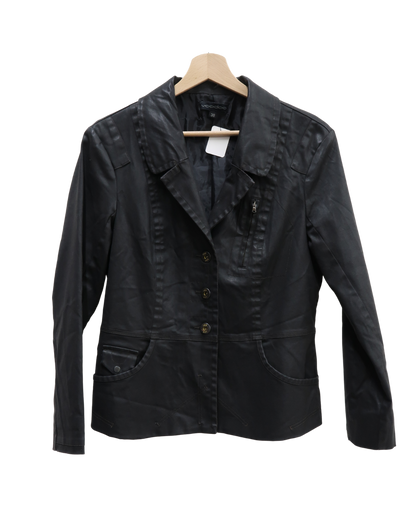 Veste en cuir noire vintage - Voodoo - M