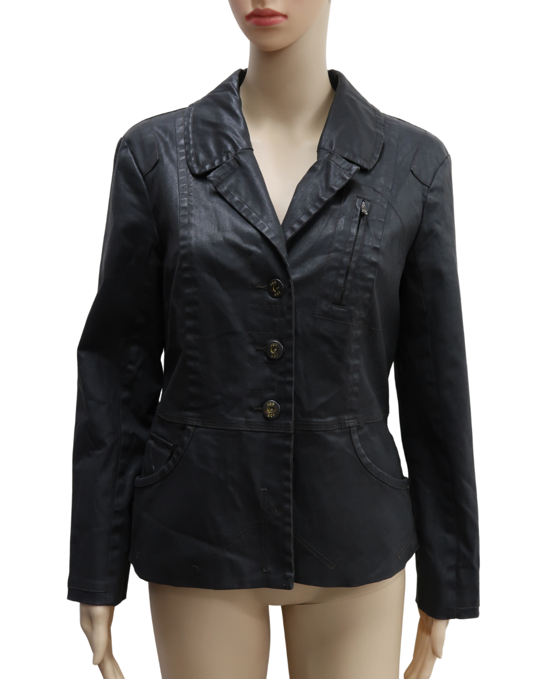 Veste en cuir noire vintage - Voodoo - M