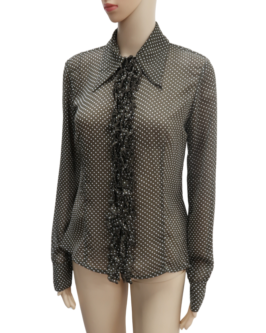 Chemisier khaki à pois blanc - Spirituel - M