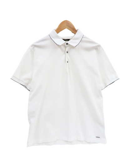 Polo blanc & noir - Massimo Dutti - L