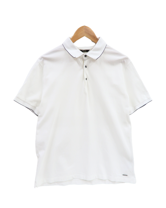 Polo blanc & noir - Massimo Dutti - L