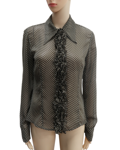 Chemisier khaki à pois blanc - Spirituel - M
