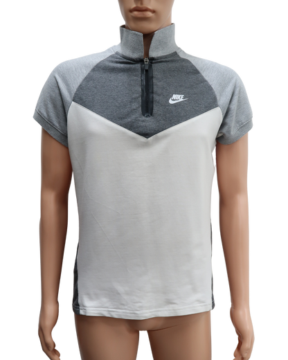 Polo à manches courtes gris & blanc - Nike - L