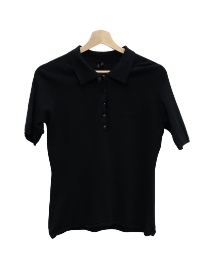 Polo en laine noir avec des petits boutons - NafNaf - M