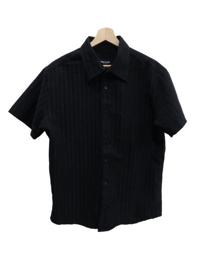 Chemise noire à manches courtes - XL