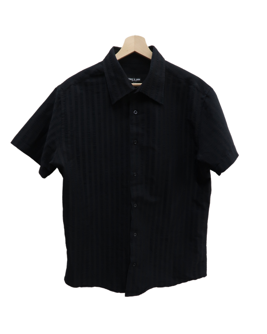 Chemise noire à manches courtes - XL