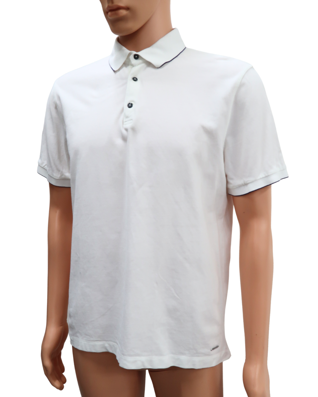Polo blanc & noir - Massimo Dutti - L