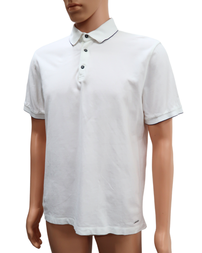 Polo blanc & noir - Massimo Dutti - L