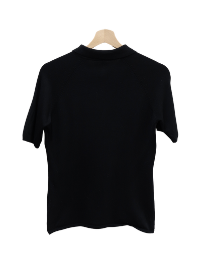 Polo en laine noir avec des petits boutons - NafNaf - M