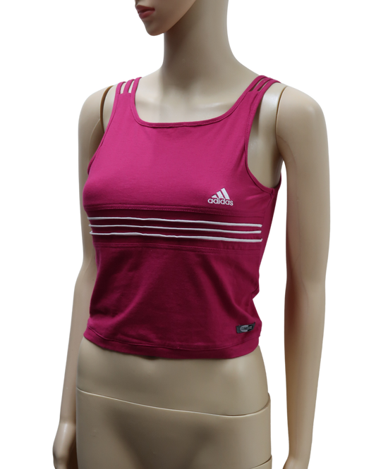 Débardeur rose & blanc - Adidas - S