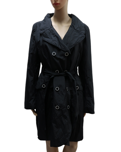 Trench imperméable noir à boutons blanc - Sarandi - M