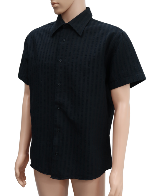 Chemise noire à manches courtes - XL