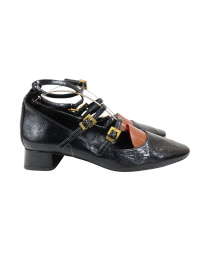 Chaussures noires à doubles boucles - Massimo Dutti - 36