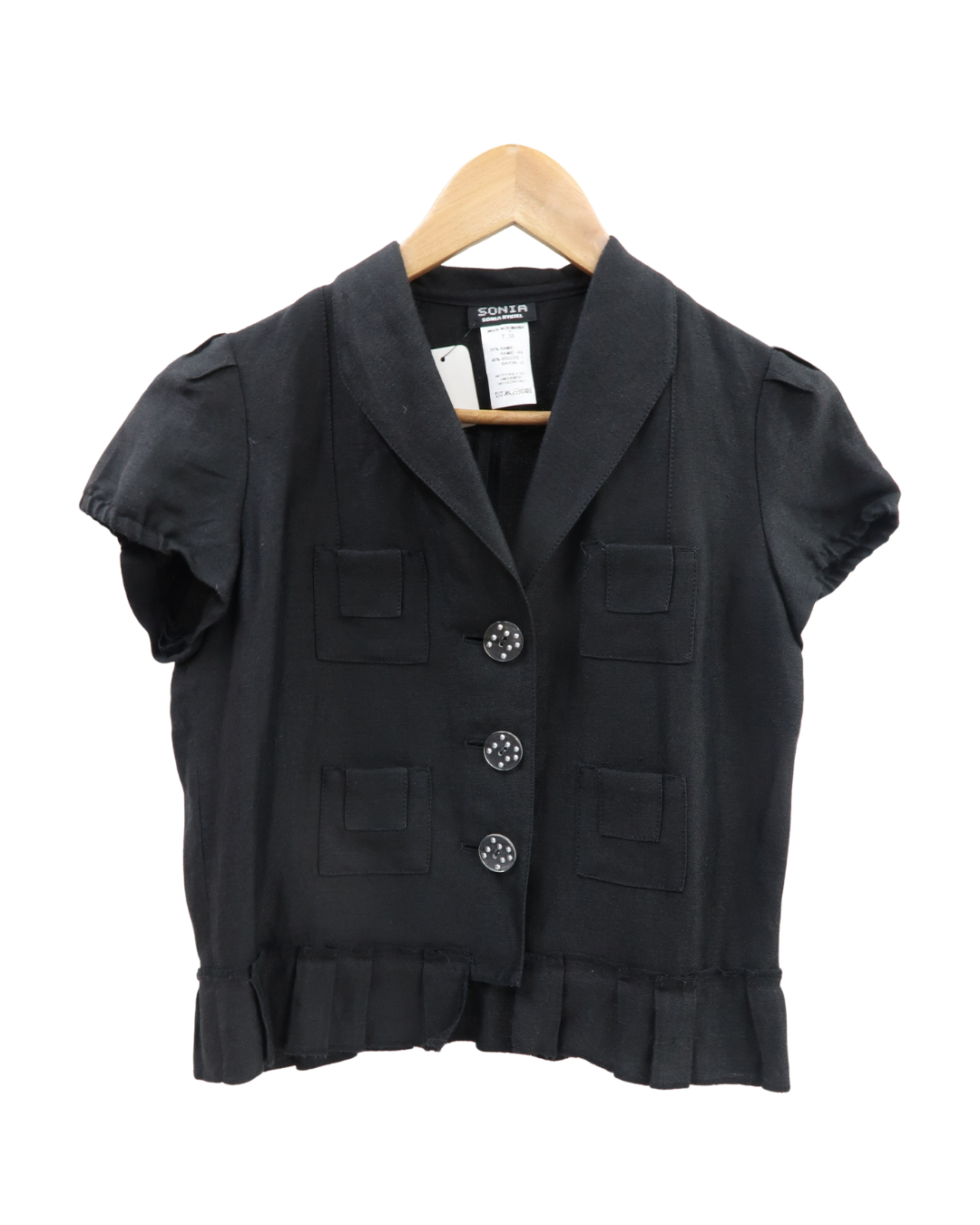 Chemise noire à manches courtes - Sonia Rykiel - S