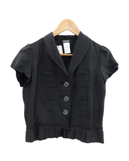 Chemise noire à manches courtes - Sonia Rykiel - S
