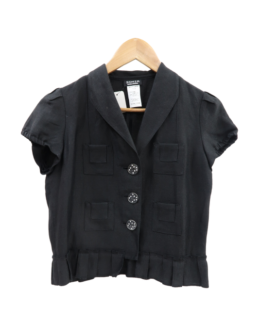 Chemise noire à manches courtes - Sonia Rykiel - S