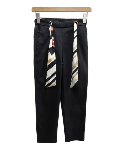 Pantacourt noir avec ruban beige - Sisley - XS