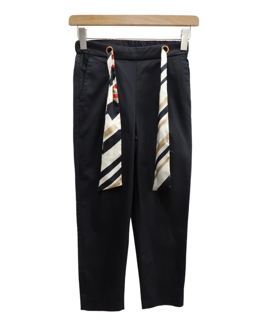 Pantacourt noir avec ruban beige - Sisley - XS