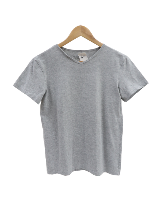 T-shirt gris à col V - M