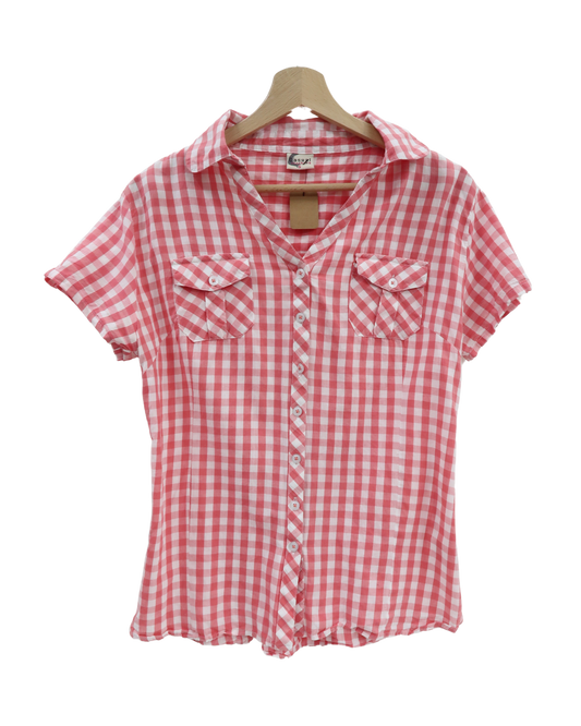 Chemise à manches courtes à carreaux rouge & blanc - Casual clothing - S