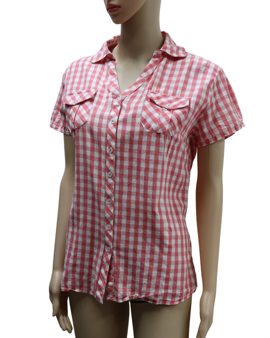 Chemise à manches courtes à carreaux rouge & blanc - Casual clothing - S