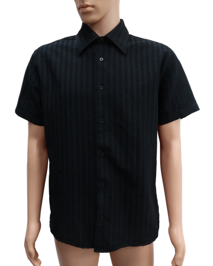 Chemise noire à manches courtes - XL