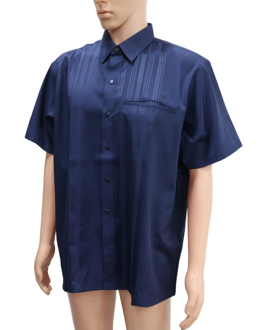 Chemise à manches courtes bleue marine - Thai Silk - XL