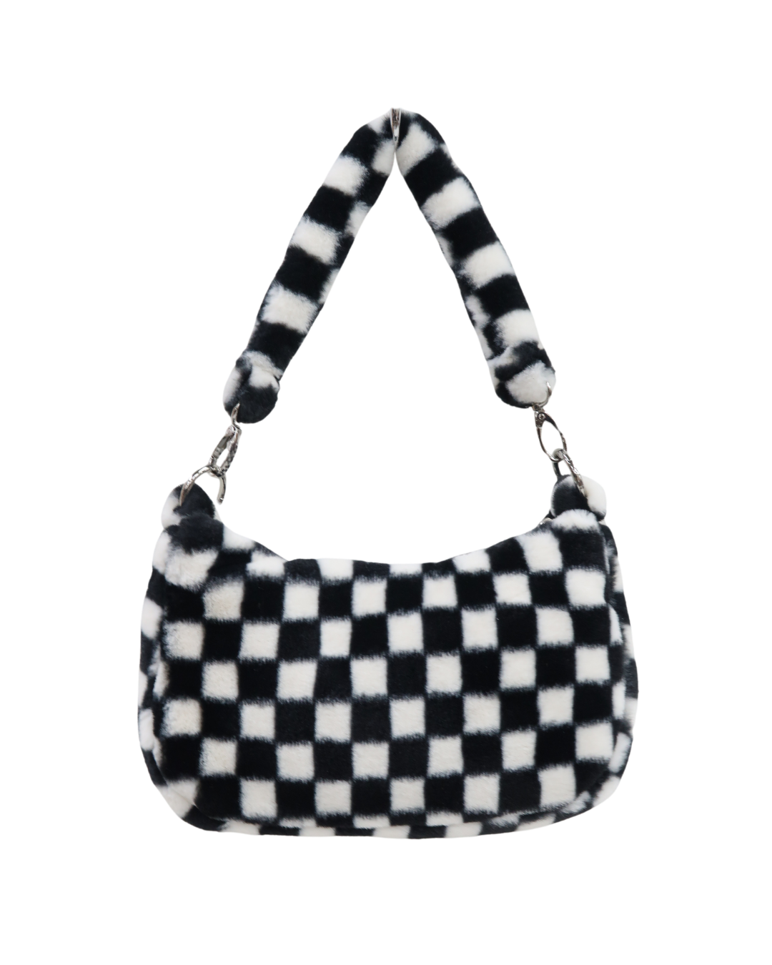 Sac à main en fourure damier noir & blanc - Fishboner
