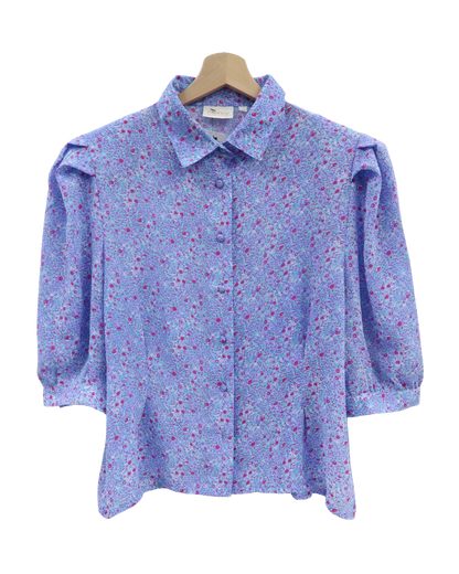 Chemisier violet à fleurs vintage - Penney - XL