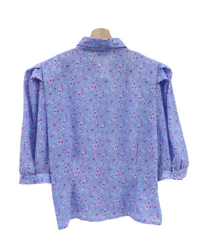 Chemisier violet à fleurs vintage - Penney - XL