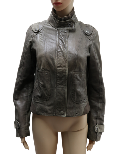Blouson en cuir gris - Street One - M